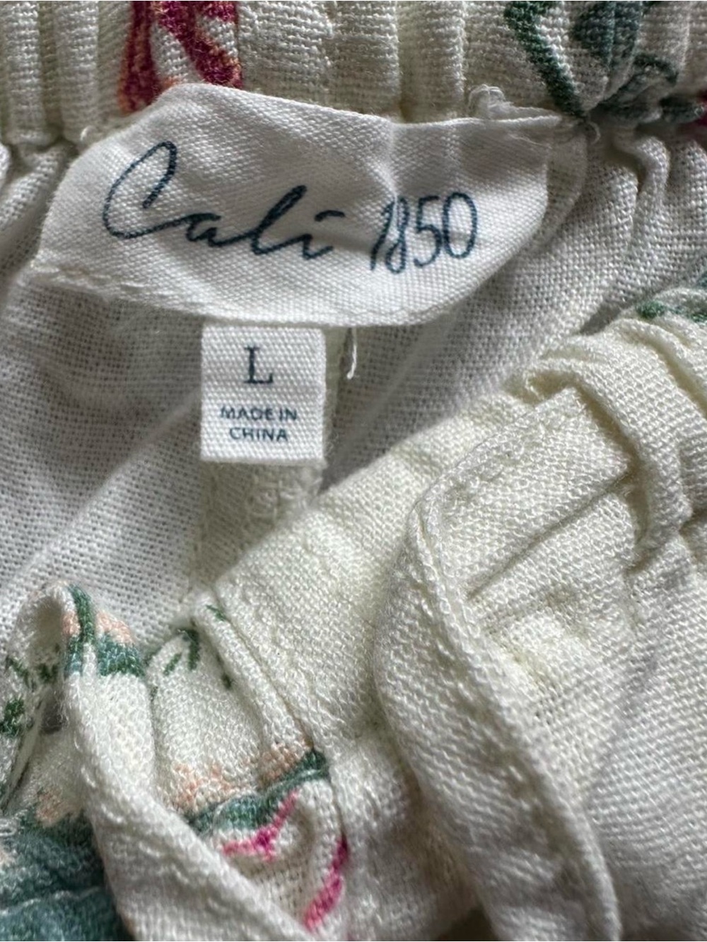 Cream Printed Casual Lounge Pants with drawstring Waist - Picture 3 of 7